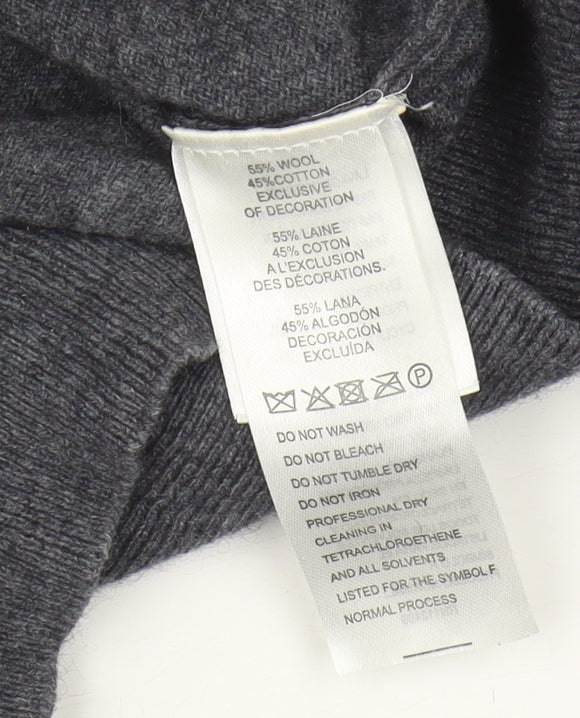 Tailorbyrd Men's Grey Pullover Jumper, Size M, Wool Blend