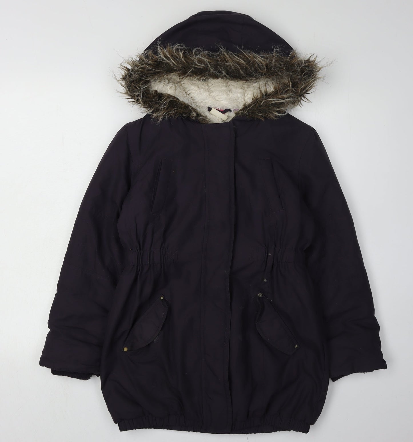 John Lewis Girls Black Parka Coat, Size 10 Years