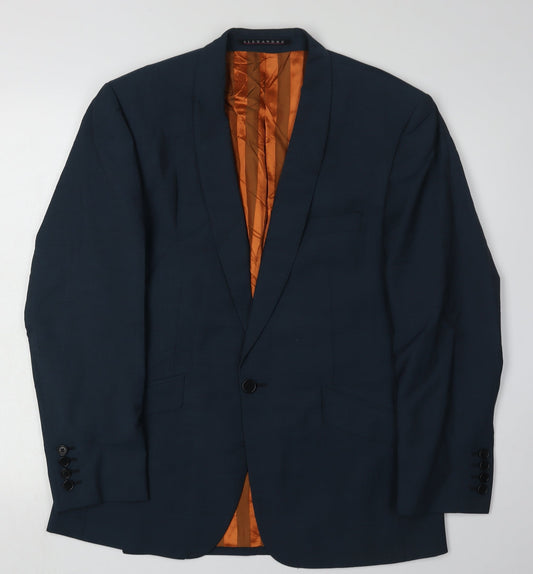 Alexandre Savile Row Men's Blue Blazer 38S Single-Breasted