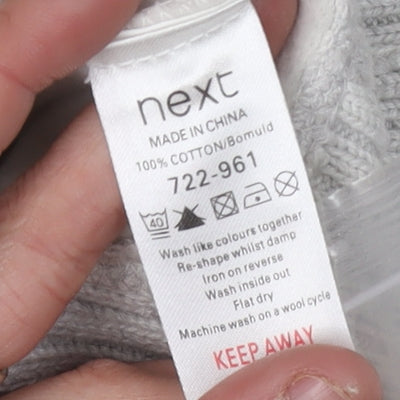 Next Men's Grey Cotton Pullover Hoodie, S, Button Accent