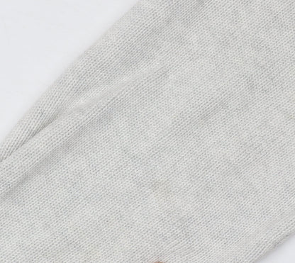 Next Men's Grey Cotton Pullover Hoodie, S, Button Accent