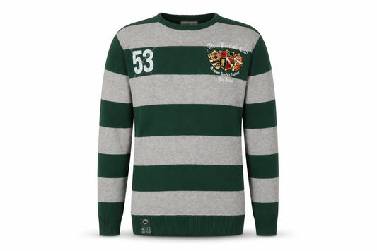 Key Largo Men's Green Striped Pullover Jumper M