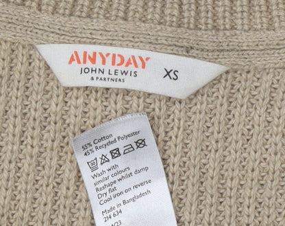Womens UK Size XS John Lewis & Partners Beige Pullover Jumper