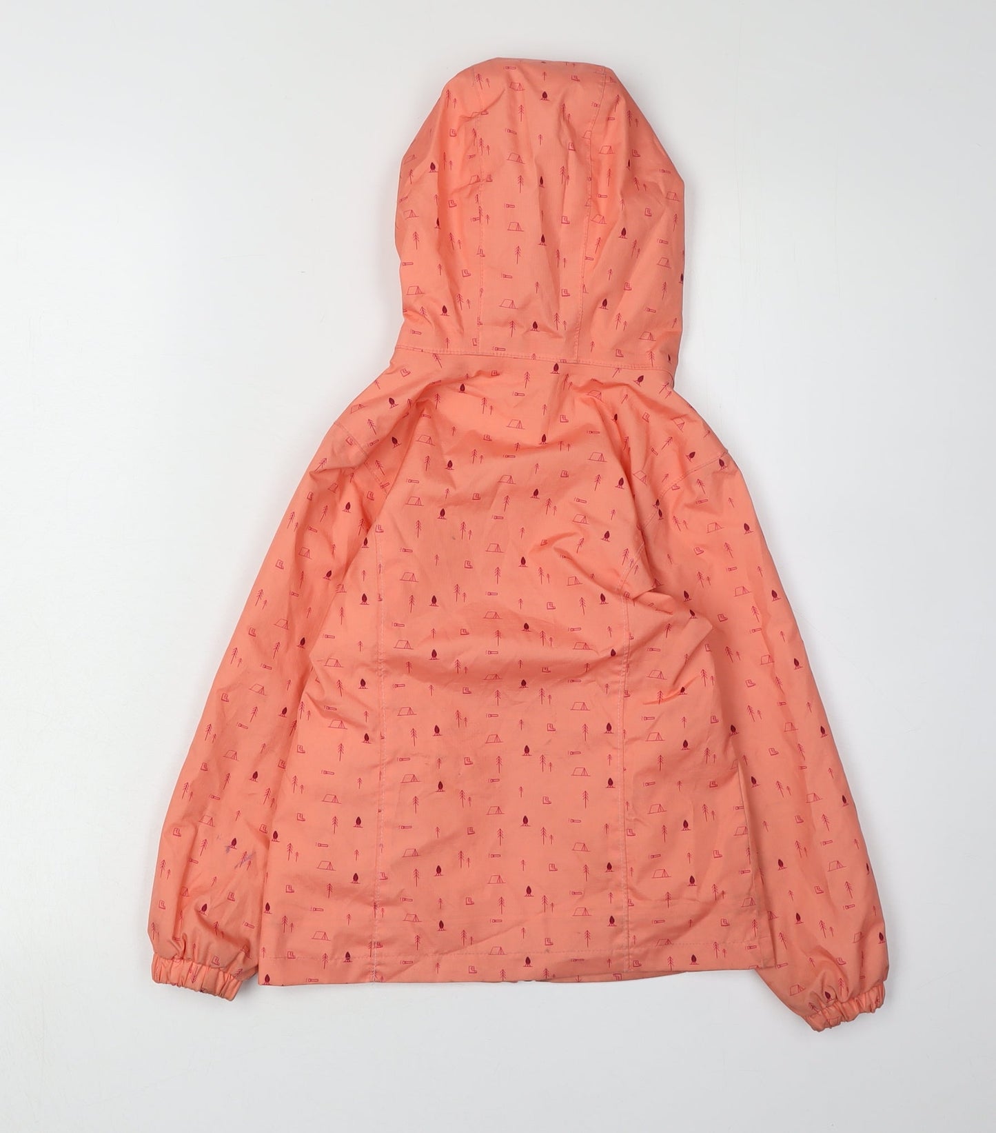 Decathlon Girls Orange Waterproof Rain Coat 5 Years
