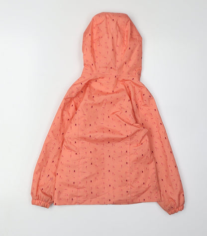 Decathlon Girls Orange Waterproof Rain Coat 5 Years