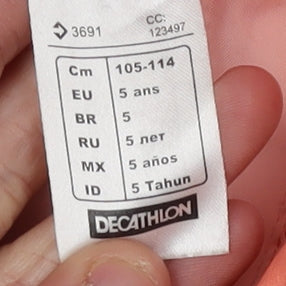 Decathlon Girls Orange Waterproof Rain Coat 5 Years