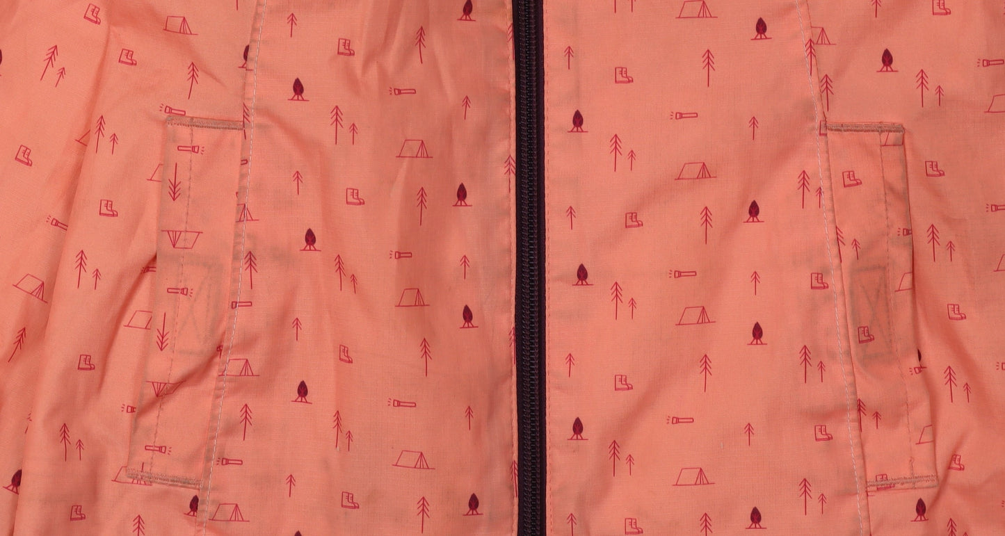 Decathlon Girls Orange Waterproof Rain Coat 5 Years