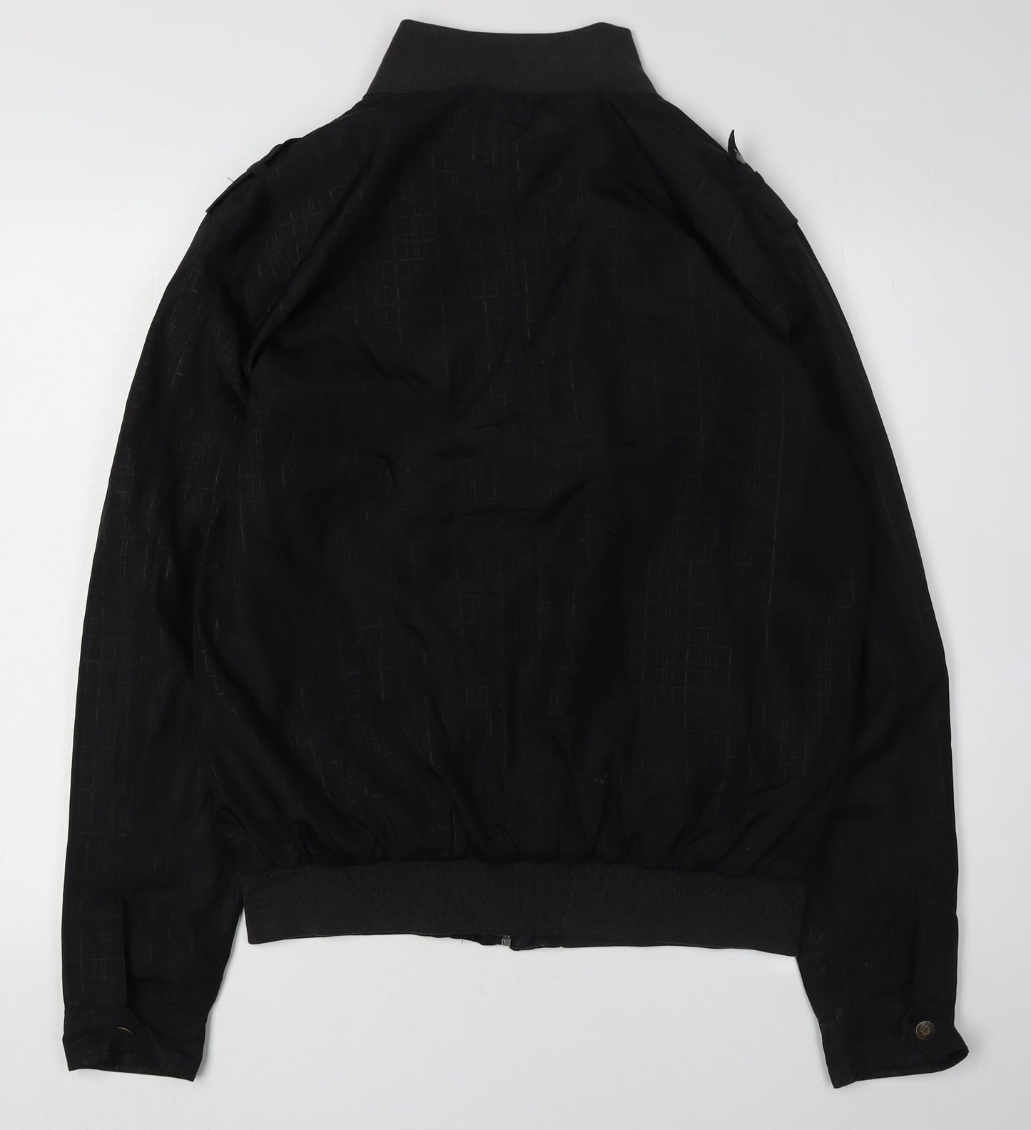 Mens UK Size L Smog Black Bomber Jacket