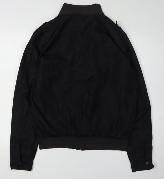 Mens UK Size L Smog Black Bomber Jacket