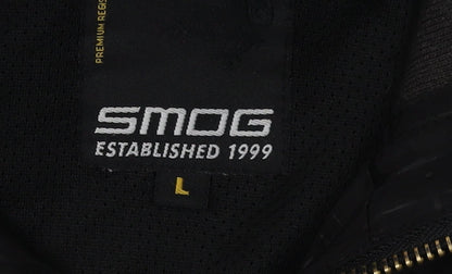 Mens UK Size L Smog Black Bomber Jacket