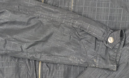 Mens UK Size L Smog Black Bomber Jacket