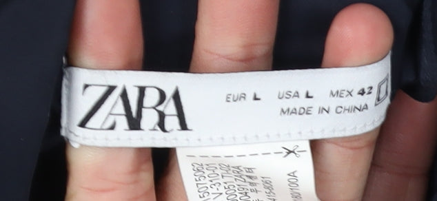 Zara Men's Black Bomber Jacket L - Stylish Casual Wear