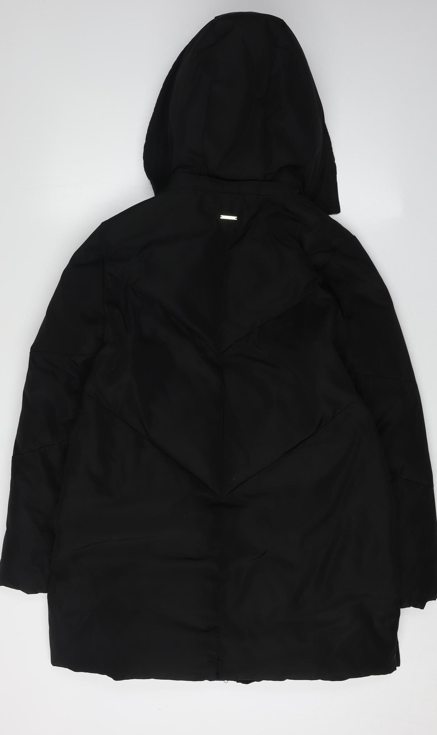 Tintoretto Women's Black Hooded Puffer Jacket Size 10