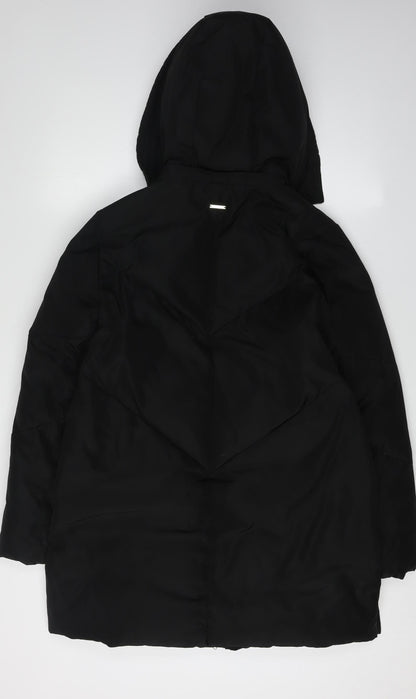 Tintoretto Women's Black Hooded Puffer Jacket Size 10