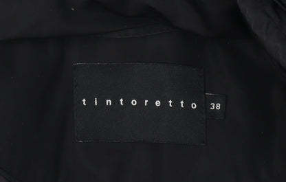 Tintoretto Women's Black Hooded Puffer Jacket Size 10