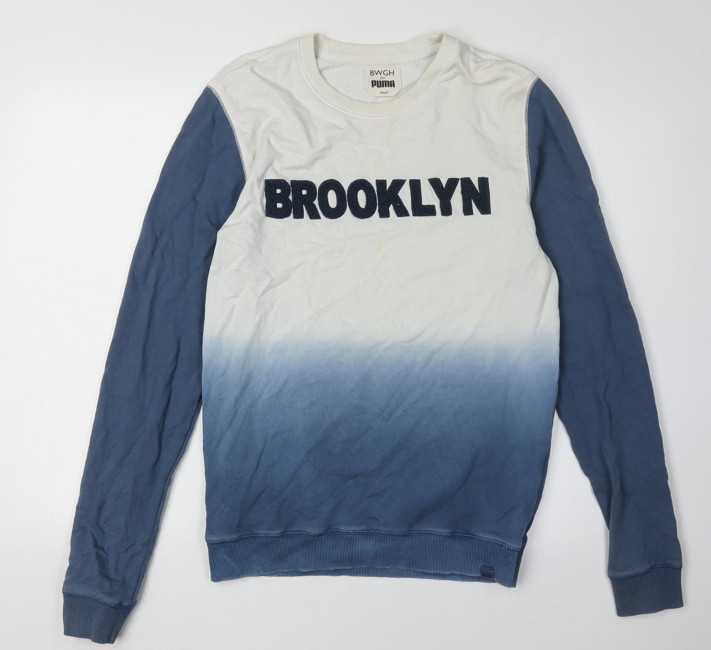 Mens UK Size S PUMA Blue Crew Neck Sweatshirt
