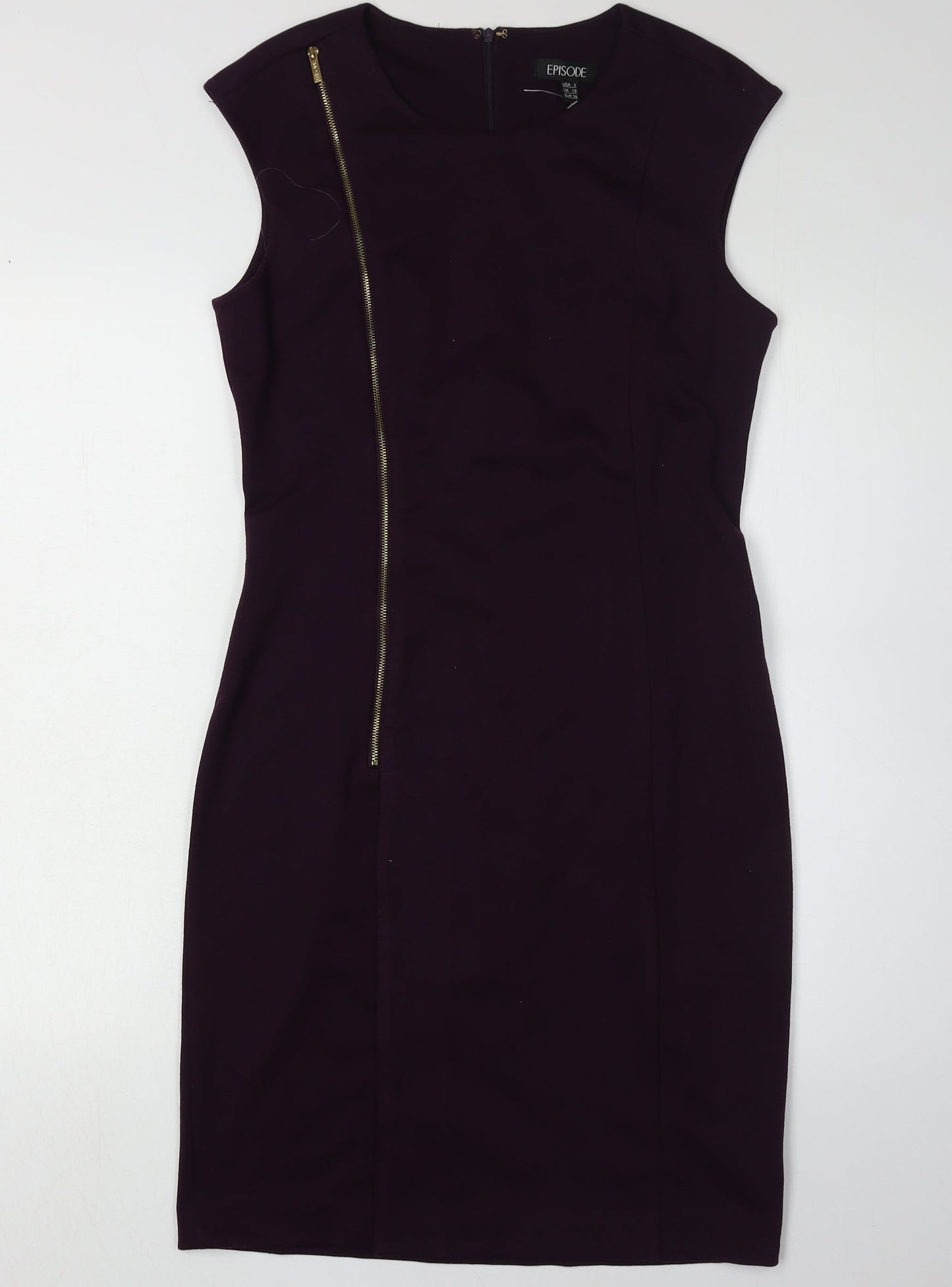 Episode Women's Purple Sheath Dress Size 10 Sleeveless