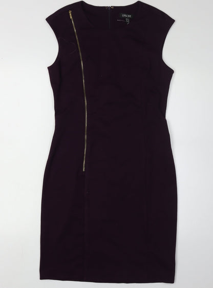Episode Women's Purple Sheath Dress Size 10 Sleeveless