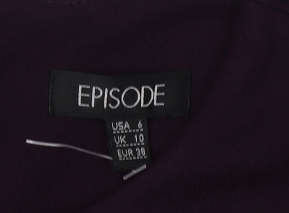 Episode Women's Purple Sheath Dress Size 10 Sleeveless