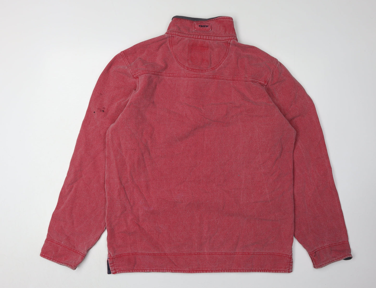Mens UK Size L Crew Clothing Co. Red Henley Sweatshirt