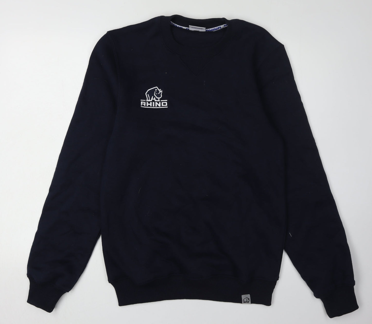 Rhino Men's Black Pullover Sweatshirt M, Stylish Logo Print