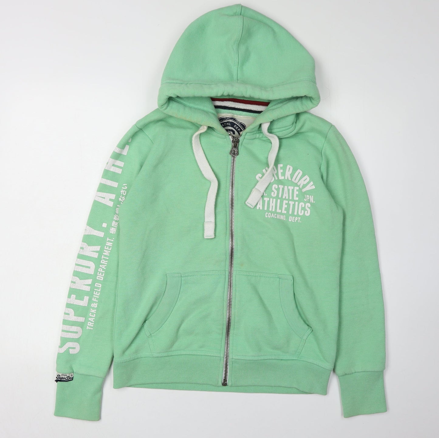 Superdry Green Full Zip Hoodie - Unisex Medium