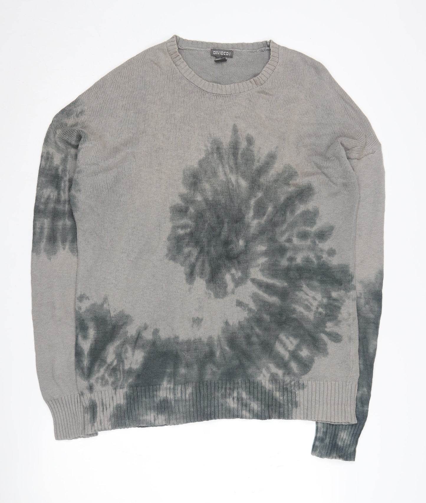 H&M Men's Grey Pullover Jumper, M, Cotton Knit