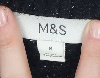 Womens UK Size M Marks and Spencer Black Pullover Jumper