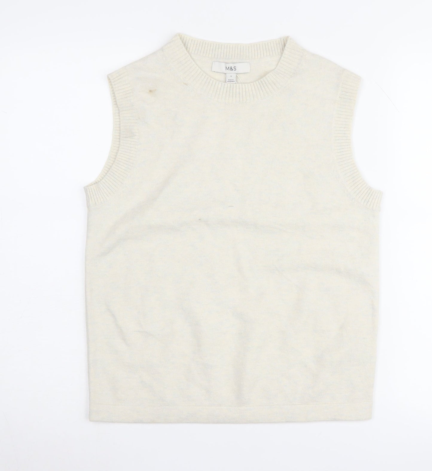 Marks and Spencer Men's Beige Vest S Sleeveless Jumper