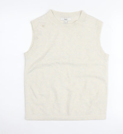 Marks and Spencer Men's Beige Vest S Sleeveless Jumper