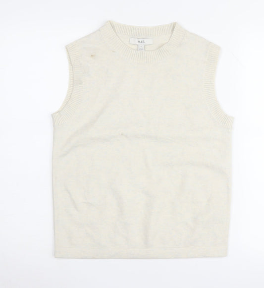 Marks and Spencer Men's Beige Vest S Sleeveless Jumper