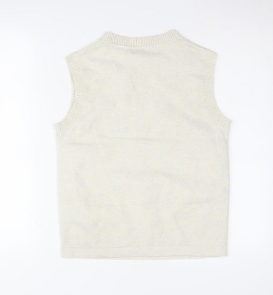 Marks and Spencer Men's Beige Vest S Sleeveless Jumper