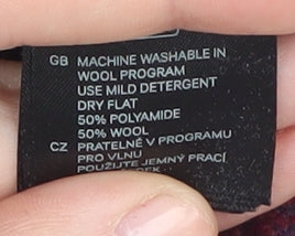 H&M Men's Red Pullover Jumper M Geometric Knit