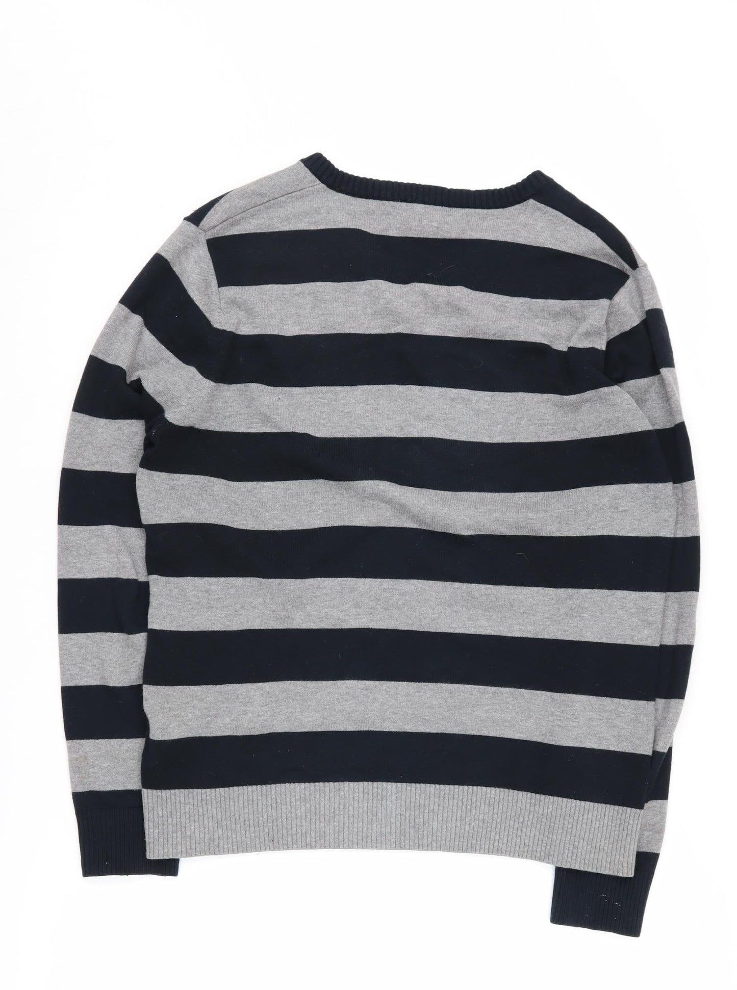 Bossini Men's Multicoloured Striped V-Neck Jumper M