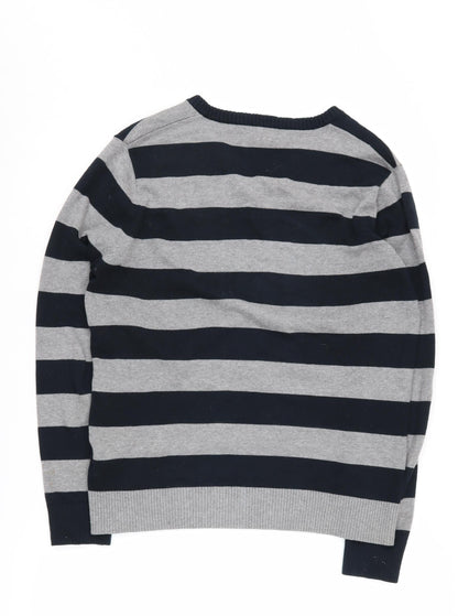 Bossini Men's Multicoloured Striped V-Neck Jumper M
