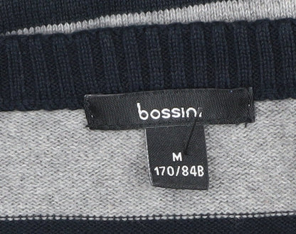 Bossini Men's Multicoloured Striped V-Neck Jumper M