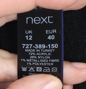 Womens UK Size 12 NEXT Black Pullover Jumper