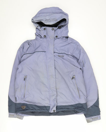 Brugi Womens Blue Ski Jacket UK 14 Hooded Winter