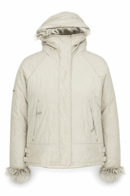 Eisenegger Women's Beige Hooded Parka Jacket Size 14