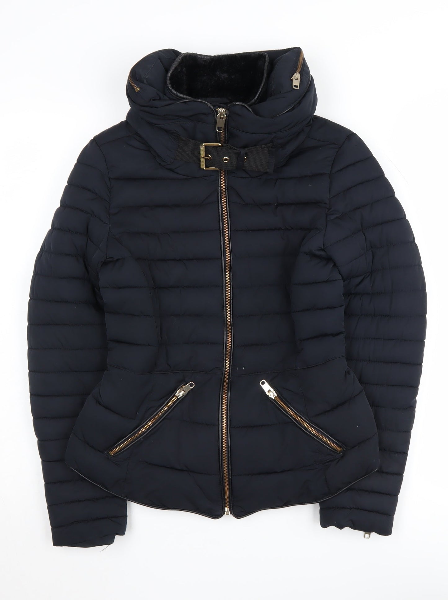 Womens UK Size 6 Zara Black Puffer Jacket