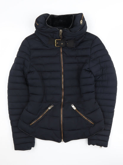 Womens UK Size 6 Zara Black Puffer Jacket