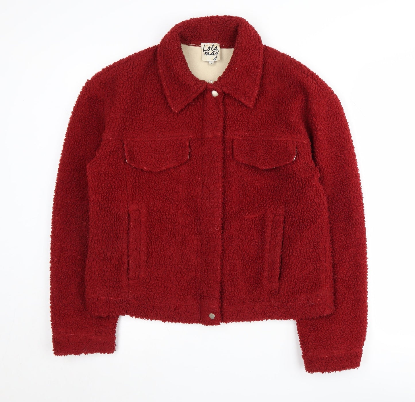 Lola May Women's Red Size 8 Fleece Basic Jacket