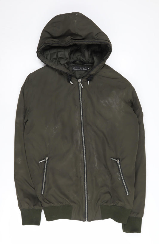 Mens UK Size M Condemned Nation Green Bomber Jacket