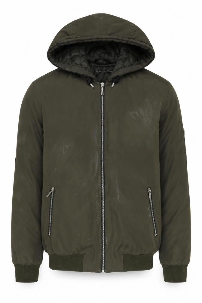 Mens UK Size M Condemned Nation Green Bomber Jacket