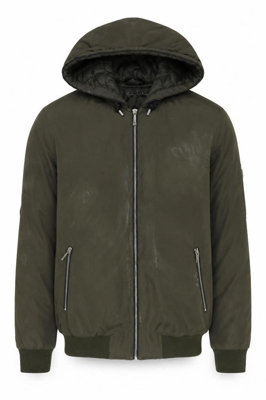 Mens UK Size M Condemned Nation Green Bomber Jacket