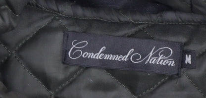 Mens UK Size M Condemned Nation Green Bomber Jacket