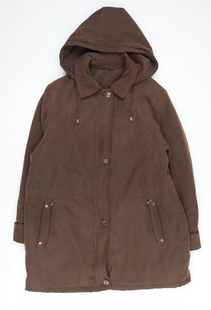 Womens UK Size 14 Eliza Gray Brown Parka Coat
