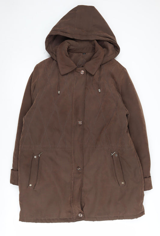 Womens UK Size 14 Eliza Gray Brown Parka Coat