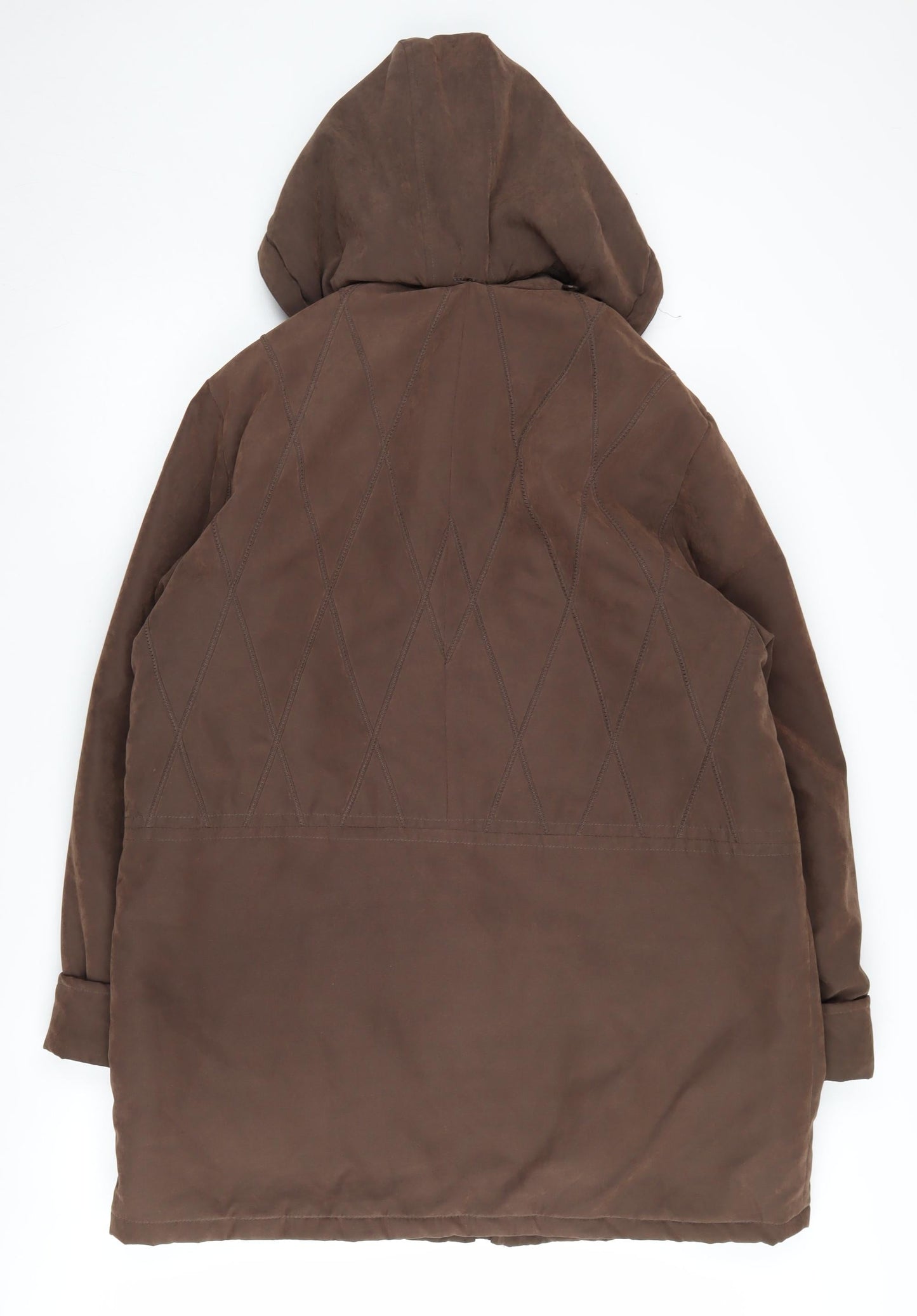 Womens UK Size 14 Eliza Gray Brown Parka Coat