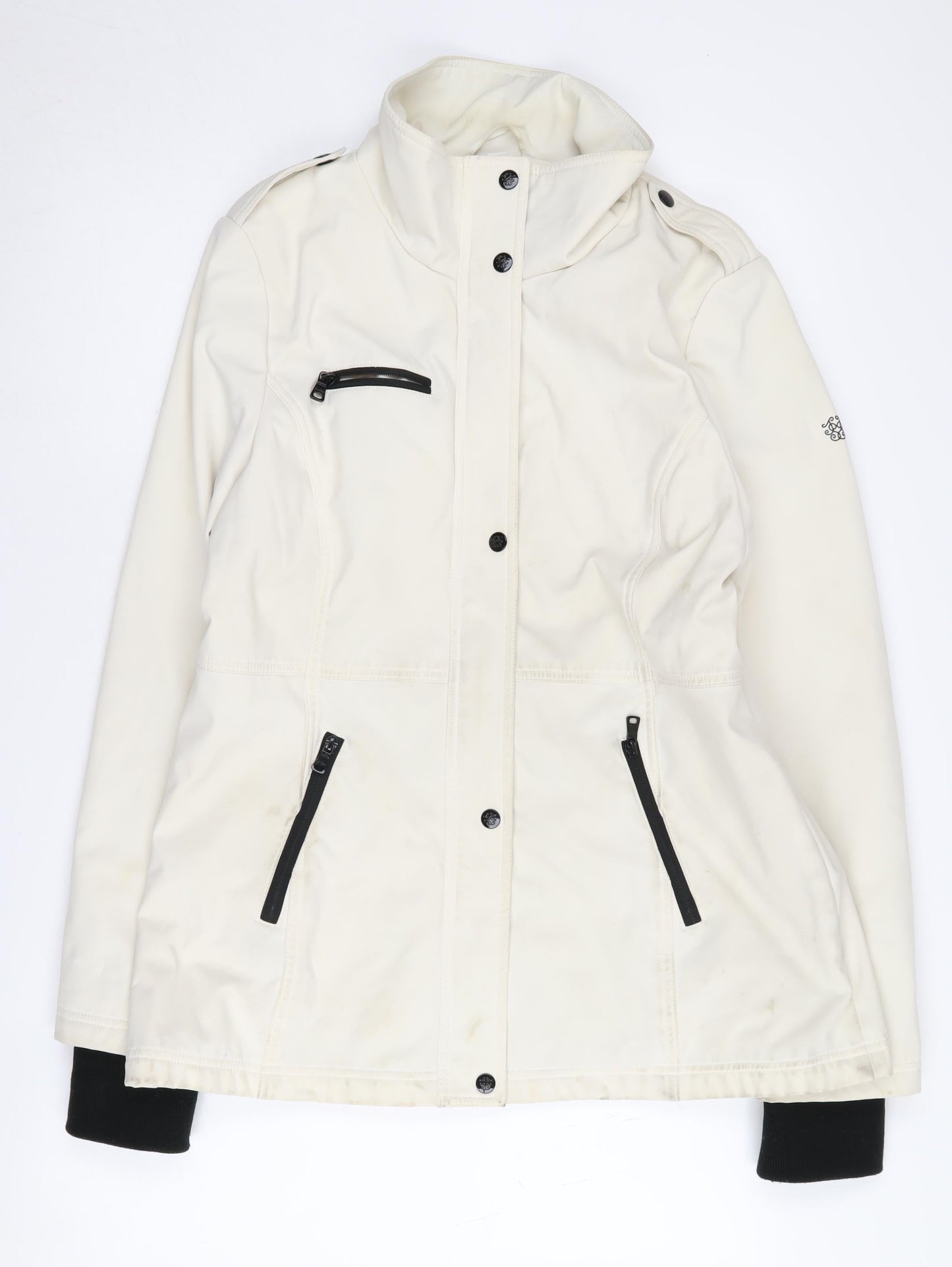 Jessica Simpson Women's White Zip Jacket, L, Casual Wear